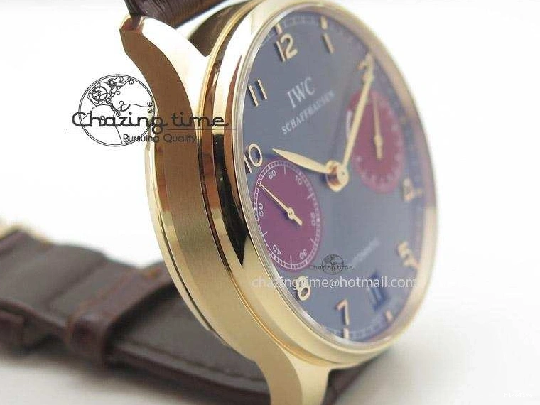 MIROTIME 0404 Portuguese Real PR IW500127 RG ZF 1:1 Best Edition Grey Red Dial On Brown Leather Strap A52010 V AllSeason 7331